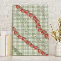 Omaomao Aloha Hawaii Canvas Wall Art Rosebud Lei With Palaka Motif - Polynesian Pride