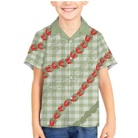 Omaomao Aloha Hawaii Family Matching Mermaid Dress and Hawaiian Shirt Rosebud Lei With Palaka Motif - Polynesian Pride