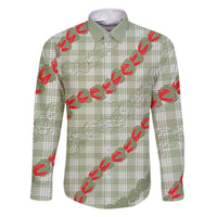 Omaomao Aloha Hawaii Family Matching Off The Shoulder Long Sleeve Dress and Hawaiian Shirt Rosebud Lei With Palaka Motif - Polynesian Pride