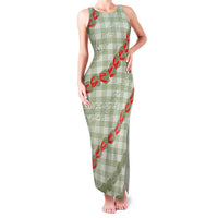 Omaomao Aloha Hawaii Family Matching Tank Maxi Dress and Hawaiian Shirt Rosebud Lei With Palaka Motif - Polynesian Pride