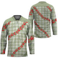 Omaomao Aloha Hawaii Hockey Jersey Rosebud Lei With Palaka Motif LT14 - Polynesian Pride