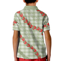 Omaomao Aloha Hawaii Kid Polo Shirt Rosebud Lei With Palaka Motif - Polynesian Pride