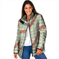 Omaomao Aloha Hawaii Padded Jacket Rosebud Lei With Palaka Motif - Polynesian Pride