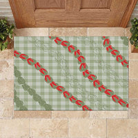 Omaomao Aloha Hawaii Rubber Doormat Rosebud Lei With Palaka Motif - Polynesian Pride