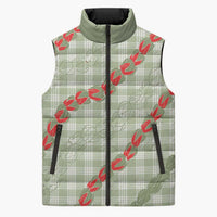 Omaomao Aloha Hawaii Sleeveless Puffer Jacket Rosebud Lei With Palaka Motif - Polynesian Pride