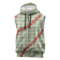 Omaomao Aloha Hawaii Sleeveless Zip Hoodie Rosebud Lei With Palaka Motif LT14 Green - Polynesian Pride