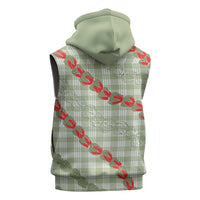 Omaomao Aloha Hawaii Sleeveless Zip Hoodie Rosebud Lei With Palaka Motif LT14 - Polynesian Pride
