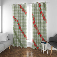 Omaomao Aloha Hawaii Window Curtain Rosebud Lei With Palaka Motif - Polynesian Pride
