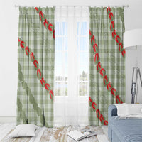 Omaomao Aloha Hawaii Window Curtain Rosebud Lei With Palaka Motif - Polynesian Pride