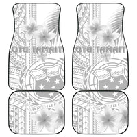 Samoa White Sunday Car Mats Manuia le Aso Sa o Tamaiti Polynesian Plumeria LT14 White - Polynesian Pride