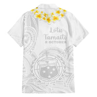 Samoa White Sunday Family Matching Tank Maxi Dress and Hawaiian Shirt Lotu Tamaiti 2023 With Coat Of Arms LT14 - Polynesian Pride