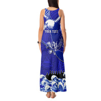 Personalised American Samoa Fautasi Race Tank Maxi Dress Eagle With Polynesian Pattern LT14 - Polynesian Pride