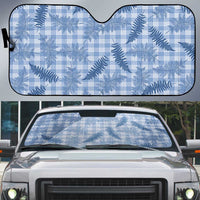 Blue Palaka Hawaii Palapalai Auto Sun Shade Hawaiian Fern LT14 Blue - Polynesian Pride