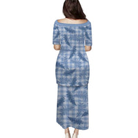 Blue Palaka Hawaii Palapalai Family Matching Puletasi and Hawaiian Shirt Hawaiian Fern - Polynesian Pride