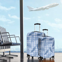 Blue Palaka Hawaii Palapalai Luggage Cover Hawaiian Fern - Polynesian Pride