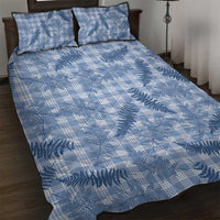 Blue Palaka Hawaii Palapalai Quilt Bed Set Hawaiian Fern LT14 Blue - Polynesian Pride