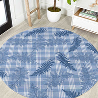 Blue Palaka Hawaii Palapalai Round Carpet Hawaiian Fern LT14 Blue - Polynesian Pride
