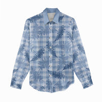 Blue Palaka Hawaii Palapalai Women Casual Shirt Hawaiian Fern LT14 - Polynesian Pride