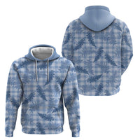 Blue Palaka Hawaii Palapalai Zip Hoodie Hawaiian Fern LT14 - Polynesian Pride