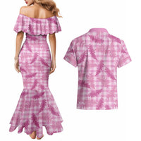 Purple Palaka Hawaii Palapalai Couples Matching Mermaid Dress and Hawaiian Shirt Hawaiian Fern LT14 - Polynesian Pride