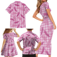 Purple Palaka Hawaii Palapalai Family Matching Short Sleeve Bodycon Dress and Hawaiian Shirt Hawaiian Fern - Polynesian Pride