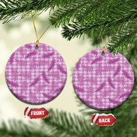 Pink Palaka Hawaii Palapalai Ceramic Ornament Hawaiian Fern LT14 Circle Pink - Polynesian Pride