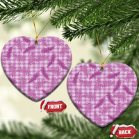 Pink Palaka Hawaii Palapalai Ceramic Ornament Hawaiian Fern LT14 Heart Pink - Polynesian Pride