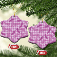 Pink Palaka Hawaii Palapalai Ceramic Ornament Hawaiian Fern LT14 Snow Flake Pink - Polynesian Pride