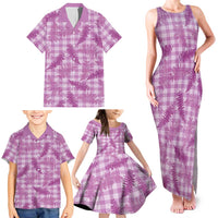Pink Palaka Hawaii Palapalai Family Matching Tank Maxi Dress and Hawaiian Shirt Hawaiian Fern - Polynesian Pride