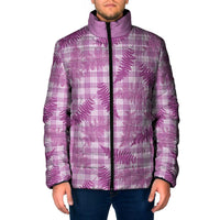 Pink Palaka Hawaii Palapalai Padded Jacket Hawaiian Fern LT14 Men Pink - Polynesian Pride
