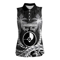 FSM Yap Day Women Sleeveless Polo Shirt 2025 Wa'ab Micronesia Black Color