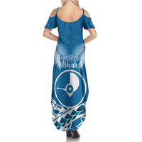 FSM Yap Day Family Matching Summer Maxi Dress and Hawaiian Shirt 2025 Wa'ab Micronesia Flag Color