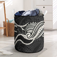 Aloha Hawaii Kalo Pikake Lei Laundry Basket Chest Tattoo Black Hawaiian Pattern LT14 Black - Polynesian Pride