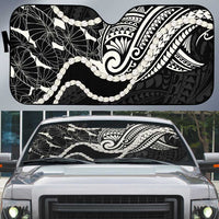 Aloha Hawaii Kalo Pikake Lei Auto Sun Shade Chest Tattoo Black Hawaiian Pattern