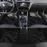 Aloha Hawaii Kalo Pikake Lei Car Mats Chest Tattoo Black Hawaiian Pattern LT14 Set 4pcs Black - Polynesian Pride