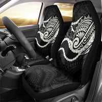 Aloha Hawaii Kalo Pikake Lei Car Seat Cover Chest Tattoo Black Hawaiian Pattern