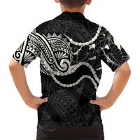 Aloha Hawaii Kalo Pikake Lei Kid Hawaiian Shirt Chest Tattoo Black Hawaiian Pattern LT14 - Polynesian Pride