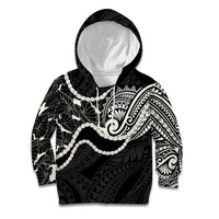 Aloha Hawaii Kalo Pikake Lei Kid Hoodie Chest Tattoo Black Hawaiian Pattern