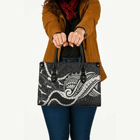 Aloha Hawaii Kalo Pikake Lei Leather Bag Chest Tattoo Black Hawaiian Pattern