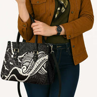 Aloha Hawaii Kalo Pikake Lei Leather Bag Chest Tattoo Black Hawaiian Pattern
