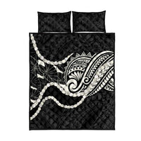 Aloha Hawaii Kalo Pikake Lei Quilt Bed Set Chest Tattoo Black Hawaiian Pattern LT14 - Polynesian Pride