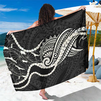 Aloha Hawaii Kalo Pikake Lei Sarong Chest Tattoo Black Hawaiian Pattern LT14 One Size 44 x 66 inches Black - Polynesian Pride