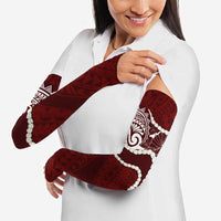 Aloha Hawaii Kalo Pikake Lei Arm Sleeves Chest Tattoo Oxblood Hawaiian Pattern