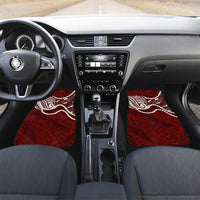 Aloha Hawaii Kalo Pikake Lei Car Mats Chest Tattoo Oxblood Hawaiian Pattern