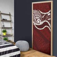 Aloha Hawaii Kalo Pikake Lei Door Cover Chest Tattoo Oxblood Hawaiian Pattern LT14 - Polynesian Pride