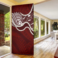 Aloha Hawaii Kalo Pikake Lei Door Cover Chest Tattoo Oxblood Hawaiian Pattern LT14 - Polynesian Pride