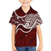 Aloha Hawaii Kalo Pikake Lei Hawaiian Shirt Chest Tattoo Oxblood Hawaiian Pattern LT14 - Polynesian Pride