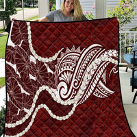 Aloha Hawaii Kalo Pikake Lei Quilt Chest Tattoo Oxblood Hawaiian Pattern
