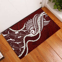 Aloha Hawaii Kalo Pikake Lei Rubber Doormat Chest Tattoo Oxblood Hawaiian Pattern
