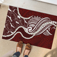 Aloha Hawaii Kalo Pikake Lei Rubber Doormat Chest Tattoo Oxblood Hawaiian Pattern